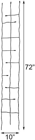 Panacea 89484 Black Forged Narrow Twig Trellises, Pack of 3 – 72" H Metal Garden Trellises with Twisted Rod & Leaf Design – Durable Outdoor Plant Supports for Climbing Vines, Flowers & Vegetables