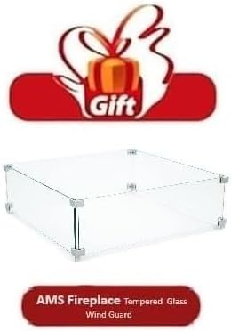 Elementi Manhattan Gas Fire Pit Cast Concrete Fire Table, Outdoor Fire Pit Electronic Ignition | Canvas Cover, Lava Rock Included | Free AMS Wind Guard | Dark Gray (Propane Gas)