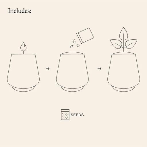 Modern Sprout Rooted Candle - 2 in 1 Tonka Bean Scented & Soy Candle with Seeds That Grows into Thyme Plant - 6 oz w/ 42 hr Burn time in Matte Glaze Ceramic Vessel Ideal for Indoor Herb Garden