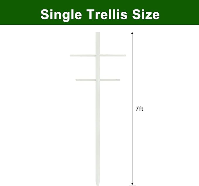 Agfabric 2pack 7ft T-Type Garden Trellis for Climbing Plants Outdoor, Fiberglass Tower Trellis-Plant Support Trellis Perfect for Berries, Tomatoes, Cucumbers to Climb