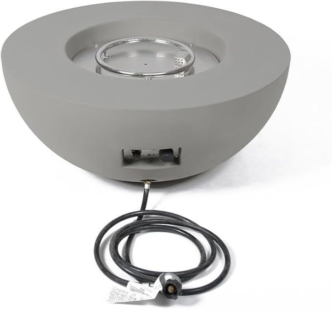 Roca Concrete Fire Pit 34" x 34" Patio Firepit Includes Lava Rocks Modern Fire Pits & Outdoor Fireplaces for Garden, Deck, Indoor & Outdoor Heating