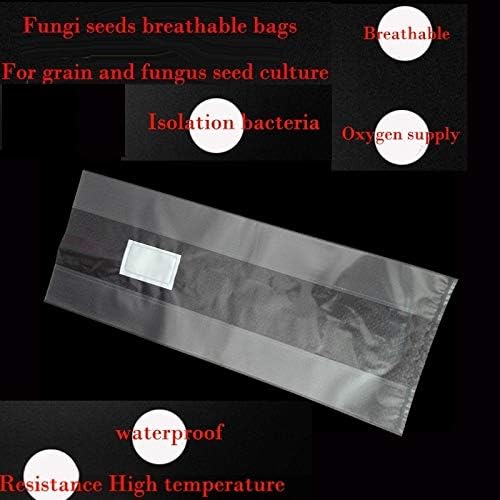 SUCOHANS Mushroom Grow Bags XLS Extra Large Size 10'' x 5.5'' x 24'' /Sealable Spawn/Myco Bags with 0.5 Micron Filter Designed for Mushroom Cultivation Growing (50)
