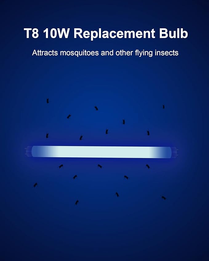 Dichroma Bug Zapper Replacement Bulb Light Tube 10W for 20W Electronic Bug Zapper, T8 Bulbs for Indoor Outdoor Mosquito Zapper Lamp (4 Pack)