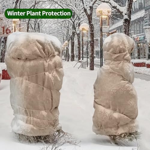 Agfabric Burlap Tree Wrap, 31''x50ft Natural Burlap Fabric Roll for Winter Tree Trunk and Outdoor Plants, Tree Trunk Guards Protect Bark, 100% Jute Plants Bandage for Keeping Warm and Moisturizing