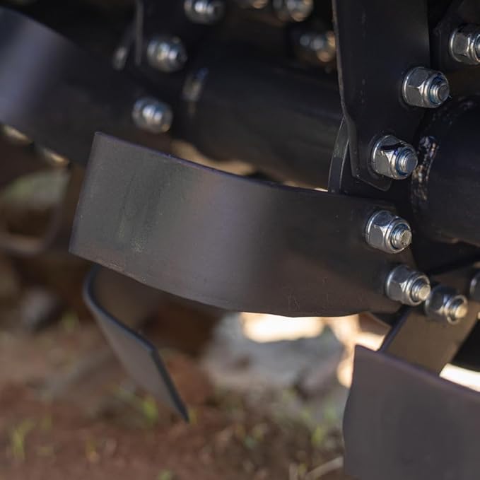 Titan Attachments 3 Point 48" Rotary Tiller Attachment Fits Cat 1 Tractors, Charcoal Finish, Single Speed PTO Driven Cultivator with a 540 RPM Gearbox, Replaceable L-Shaped Tines Work 5" Deep