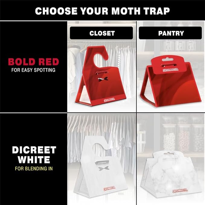 Catchmaster Pantry Moth Traps with Premium PheroGuard Technology – XL, Extra-Strength Glue – Odorless, Kids and Pet Safe – Traps & Eliminates Moths – Protects Pantry, Cabinets & Food Storage – 6-Pack