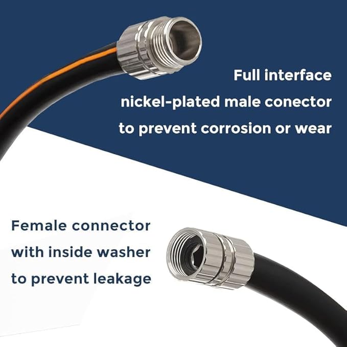 Giraffe Tools Garden Hose 25ft x 5/8", Custom Length, Heavy Duty, No Kink, Flexible, Rubber Garden Hose, Leakproof Water Hose with Male to Female Fittings, 600 Burst PSI