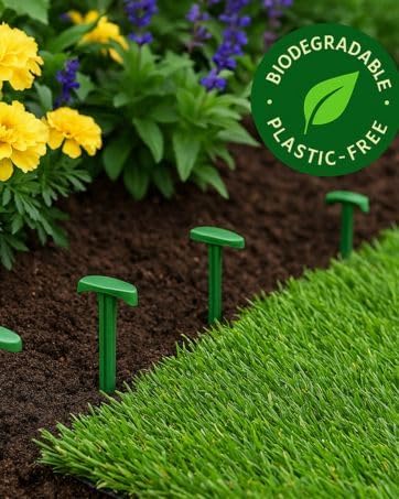 4-Inch Biodegradable Stakes, Pack of 500 - Superior Holding Power Stakes, Sod Staples for Weed Fabric, Eco-Friendly Garden Support Pegs & Fabric Pins, Netting,Turf, Landscaping and Gardening