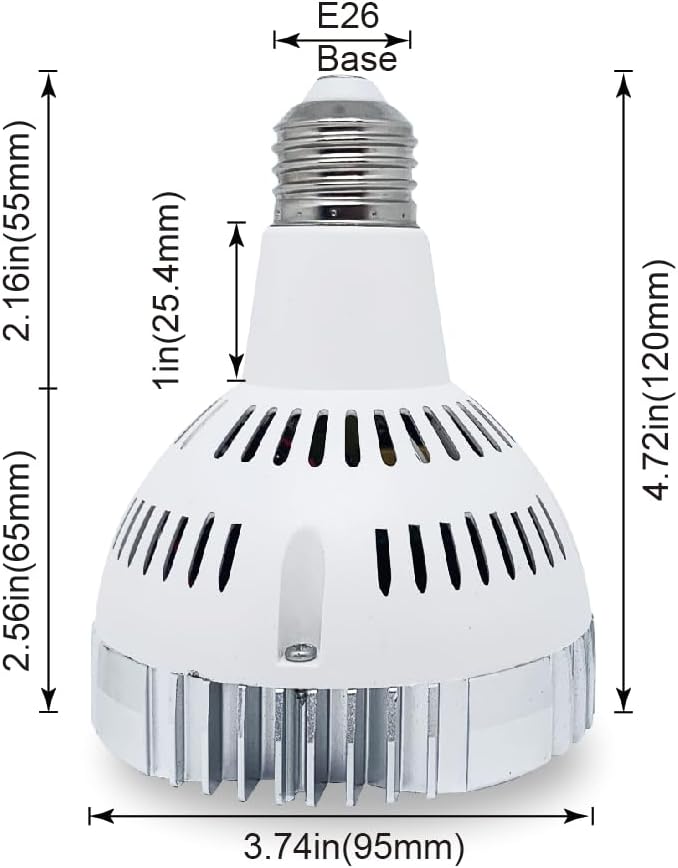 E26 35w Par30 LED Bulb (100 WATT Equivalent) 3000K 3400lm 25 Degree Indoor Spotlight with Cool Fan for Jewellery Clothing Store (Warm White)