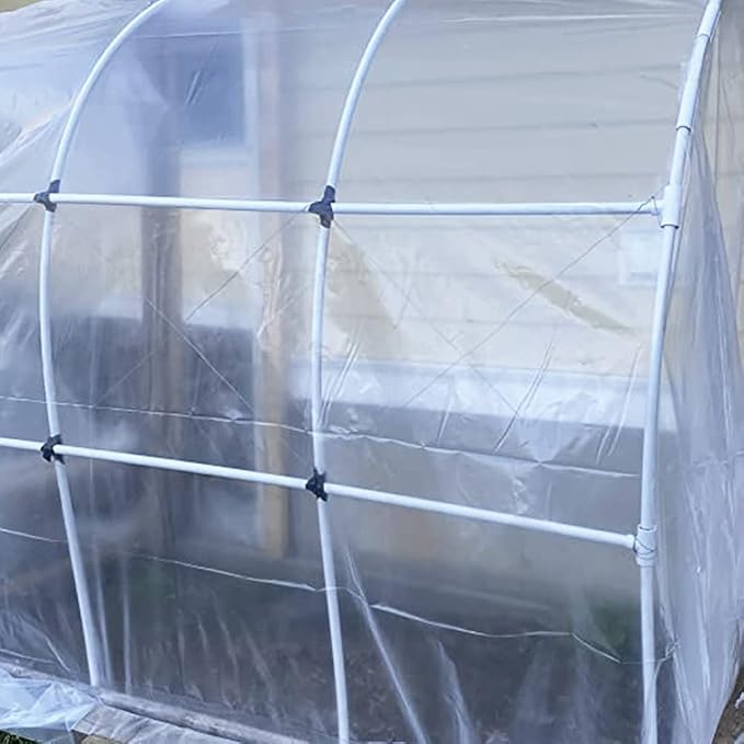Yowlieu 10' x 26' Clear Greenhouse Plastic Sheeting, 6 Mil UV Resistant Polyethylene Greenhouse Film Hoop Green House Plastic Cover for Farms, Agriculture, Garden