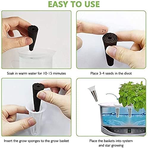 Grow Sponges, Starter Pods Compatible with Aero Garden,Refill Pods for Hydroponic Growing System (50 Pack)