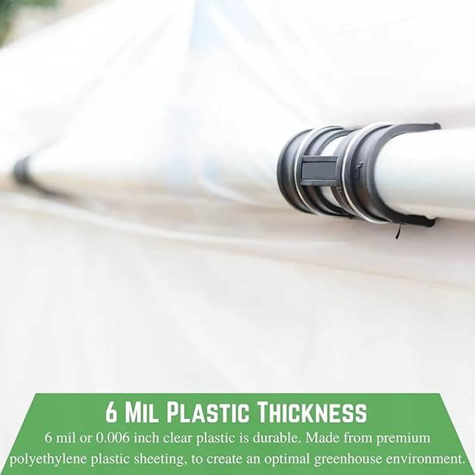 Farm Plastic Supply 4 Year Clear 6 mil Greenhouse Plastic Sheeting - Clear Greenhouse Plastic Sheeting, Polyethylene Film, Transparent Film (50' x 40')