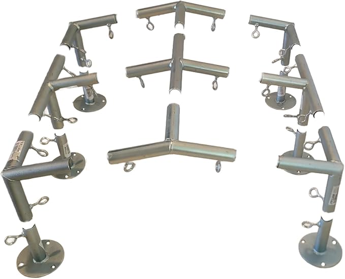 6 Leg Style Carport Canopy EMT Pipe Fittings Low Peak Connectors with 102 Degree Angle (Choose Size) (Connects 1-3/8" Pipe)