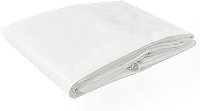 Tarps Now 8x40 ft Heavy Duty Plastic Tarp (Poly Tarp)| 12 MIL Waterproof Cover | Rip & Tear-Resistant | Rustproof Grommets & Reinforced Edges | Ideal for Roofing, Camping & Tent - White