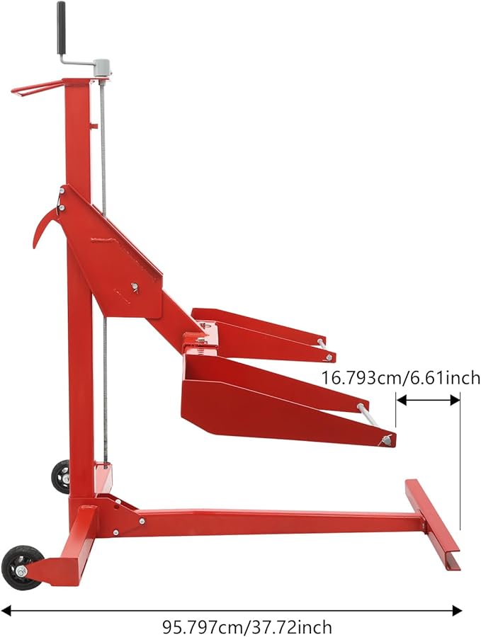 Lawn Mower Lift, 750Lbs Lawn Mower Lift Carbon Steel Lift Jack Lawnmower Lift Tool Adjustable Lawnmower Lifts w/Wheel for Garden Tractors All-Terrain Maintenance and Repair(750LBS)