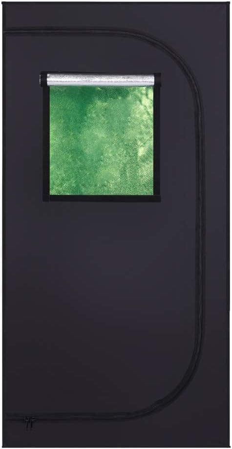 Plant Grow Tent, Black, 90x90x180cm, Indoor Growing with Observation Window and Floor Tray, Oxford Cloth, Eco-friendly Care