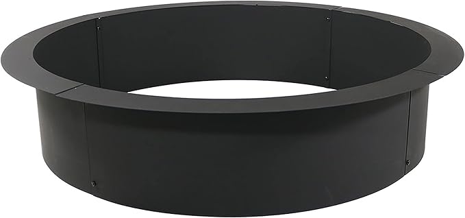 Sunnydaze Outdoor Fire Pit Ring - DIY Above or In-Ground Steel Fire Ring Insert - 45-Inch Outer/39-Inch Inner Diameter