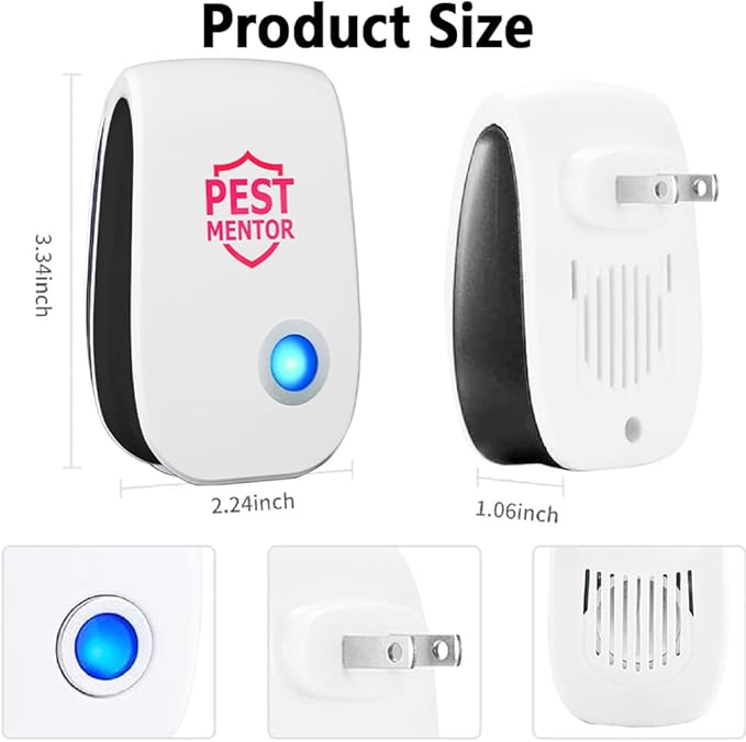 Ultrasonic Pest Control Repeller 10 Packs, Electronic Pest Repellent Mouse Repellent, Indoor Pest Control for Roach Rodent Mouse Bugs Mosquito Mice Spider Ant Fleas Insects Cockroach