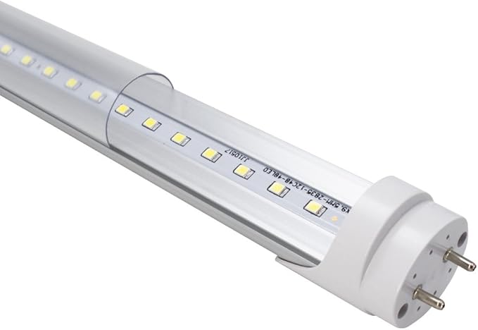 LightingWill LED T8 Light Tube 3FT, Daylight White 5000K, Dual-End Powered Ballast Bypass, 1600Lumens 15W (32W Fluorescent Equivalent), Clear Cover, AC85-265V Lighting Tube Fixtures, 4 Pack