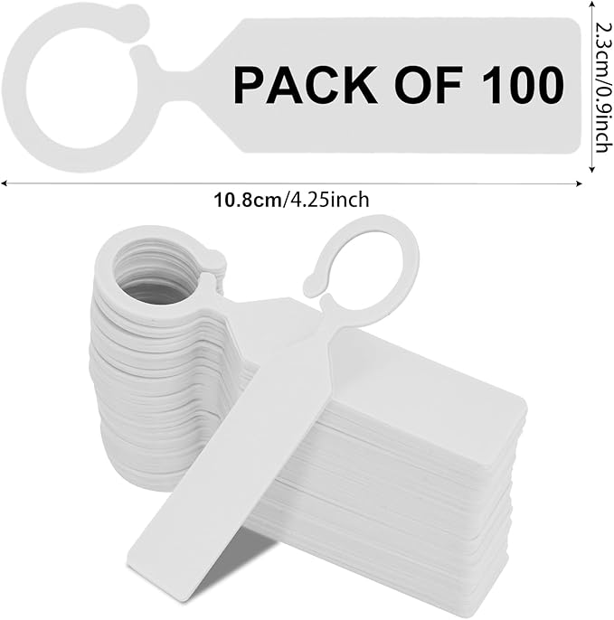 Plant Labels Yuanling 100Pcs Plastic Waterproof Plant Tree Tags Nursery Garden Markers for Indoor Outdoor Gardening Plants Vegetables Flowers Potted (White Color with 1 Marker Pen)