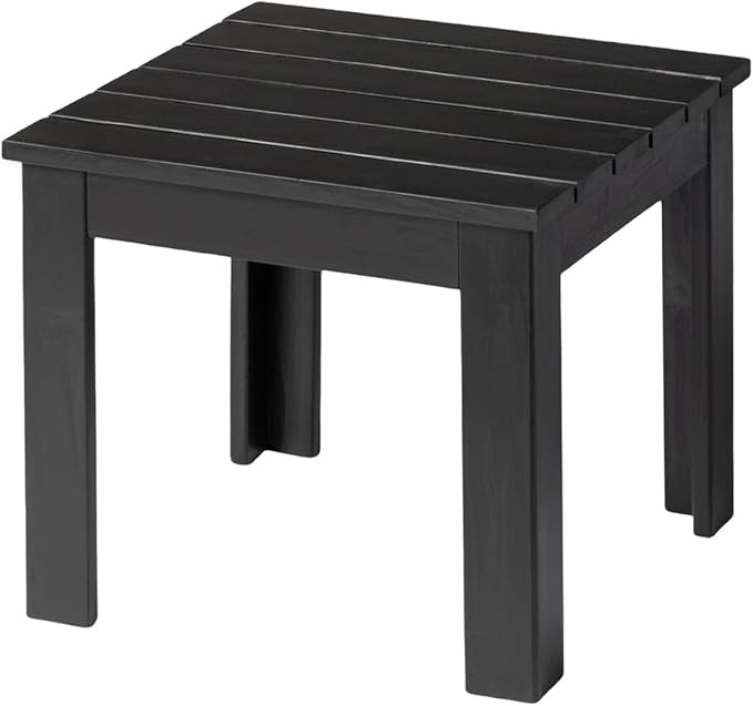 VINGLI Outdoor Adirondack Side Table, 18" Square Thick Wooden Coffee Table, Patio Side Table Conversation End Table for Patio Backyard, Garden, Poolside and Balcony (Black)