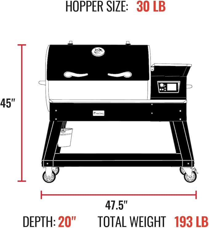 recteq Pellet Grill – Backyard Beast 1200, Pellet Smoker Grill, Wi-Fi-Enabled, Electric Pellet Gril