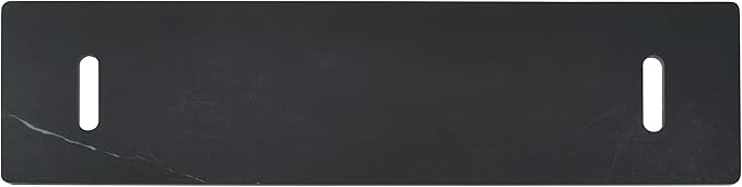 Elementi+ | Varna Gas Fire Pit | Marble Porcelain & Metal Frame | 60" Rectangular Fire Table | Electronic Ignition | Canvas Cover, Fire Glass & Burner Lid Included | Black | Propane Gas