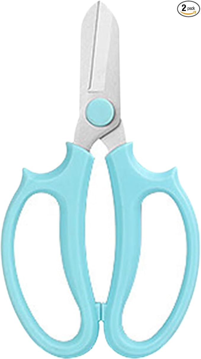 Flower Scissors - Stainless Steel Floral Scissors, Florist Cutters for Stems, Garden Plant Shears for Fresh Flowers (Blue, Pink) (1 PC Blue)