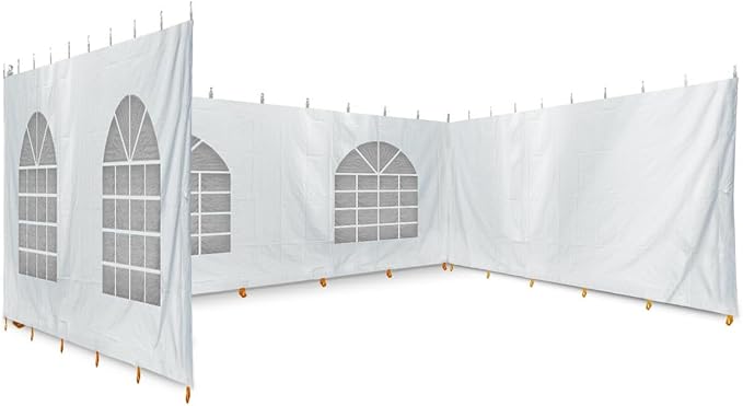 TentandTable 20 Foot x 20 Foot Party Tent Sidewall Kit, Complete 4 PVC Vinyl Wall Set - 2 Solid & 2 Window 7' Side Walls, Fits Commercial Standard Event Outdoor Canopy Tents, Tent Not Included