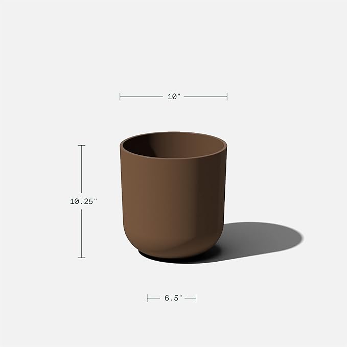 Veradek Round Lima Planter Pots for Indoor/Outdoor Garden Use | Made from Plastic & Concrete w/Drainage Holes | Modern Décor for Tall Plants, Flowers, Trees