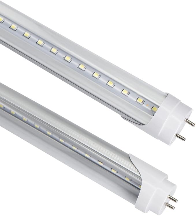 LightingWill LED T8 Light Tube 3FT, Daylight White 5000K, Dual-End Powered Ballast Bypass, 1600Lumens 15W (32W Fluorescent Equivalent), Clear Cover, AC85-265V Lighting Tube Fixtures, 4 Pack