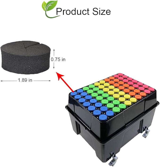 SUCOHANS 50 Pack Cloning Collars Inserts Premium Grade Foam, Cloner Collars, Better Than Neoprene for Hydroponics Plant Germination in DIY Cloner & Clone Machines, Fits 2 Inch Net Cups (Black)