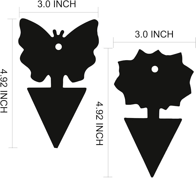 USKICH Sticky Traps Gnat Killer Fruit Fly Traps Non-Toxic and Odorless Fungus Gnat Traps Insect Traps Black Sticky Trap for Indoor and Outdoor Plants(48Pcs Black)
