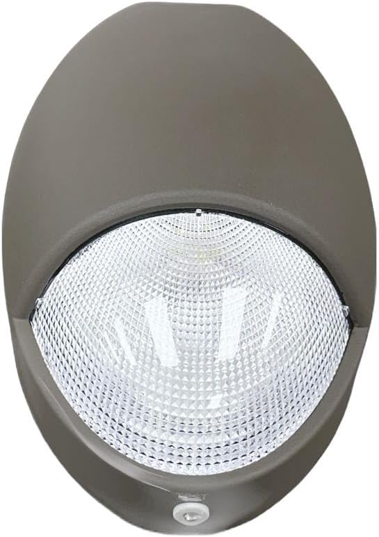 Mini Wall Pack Emergency Lights, LED Emergency Lights with Battery Backup, 90min Power, Photocell Sensor, IP65, Wet Resistant, Dark Bronze, 12W for Business and Home