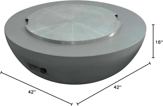 Elementi Round Outdoor Fire Pit Table, Propane Fire Pits for Outside Patio Includes Canvas Cover & Lava Rocks, Firepit Outdoor Fireplace for Backyard Gas Fire Pits & Outdoor Fireplaces
