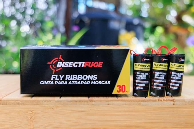 30Pcs Fly Strips Indoor Sticky Hanging with Pins - Fast Acting Fly Paper Indoor for Home, Tape Outdoor, Fruit Catchers for Inside, Ribbon Sticky Traps for Home