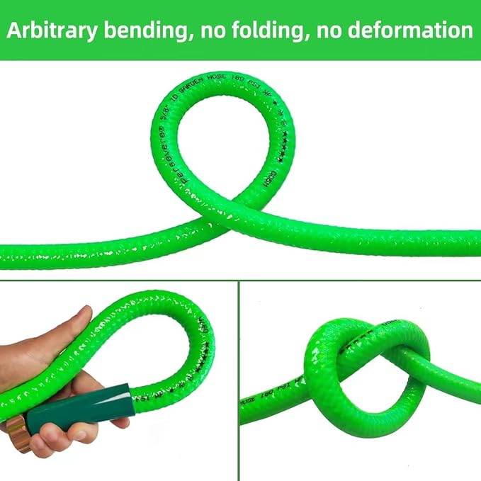 Garden Hose 25ft Heavy Duty Water Hose 5/8,180 PSI Kink Resistant,Heavy Duty, Lightweight, Flexible Hose for Plants,Lawn & Garden Watering Equipment, 3/4 Solid Fittings (25ft)