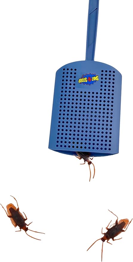 Heavy Duty Fly Swatter and Spider Catcher and Release. Insect Fly Catchers for Inside Home. House Fly Swatter or Humane Bug Catcher with Built in Insect Scoop. (1, Blue)
