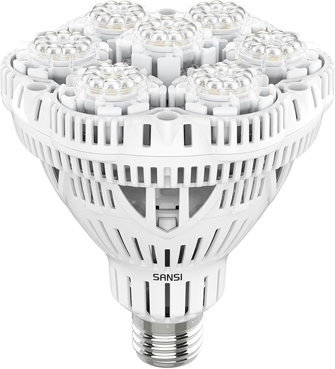SANSI Grow Lights for Indoor Plants Full Spectrum, 36W Grow Light Bulb (400 Watt Equivalent) with Optical Lens for High PPFD, PPF 65.6 umol/s LED Energy Saving Plant Light Bulb for Seeding and Growing