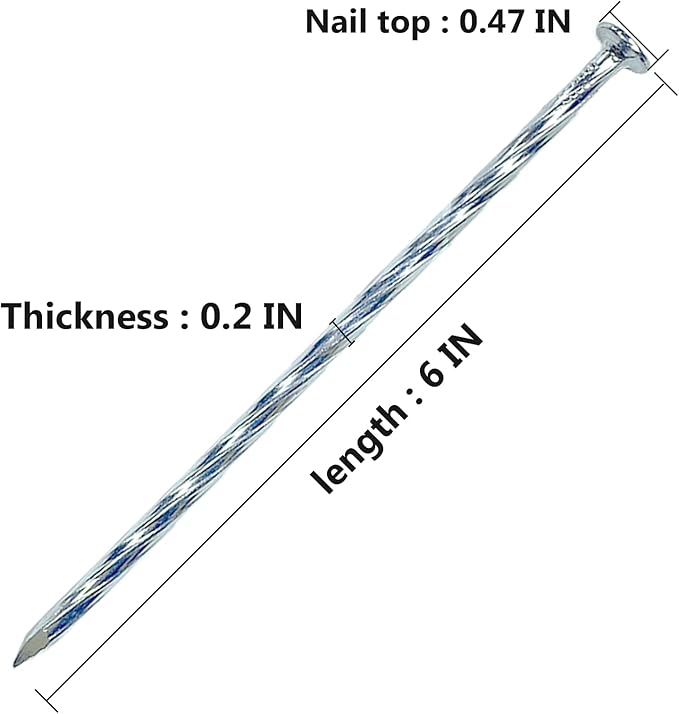 Artificial Turf Stakes Galvanized Spiral Landscape Spikes 6IN Weed Barrier Fabric Stakes for Paver Edging, Gardening Lawn Edging, Carpentry and More (25 PC)
