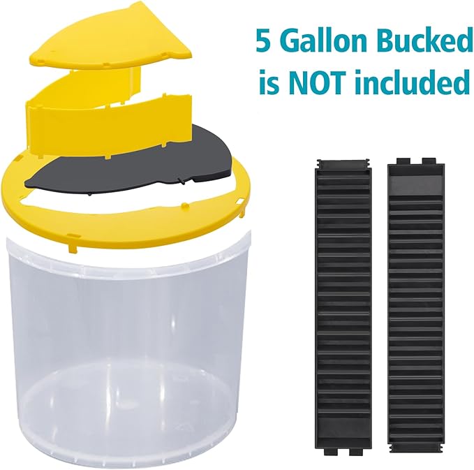 Mouse Trap Bucket Adapted to 5 Gallon Bucket Lid Rat Trap Automatic Reset for Indoor Outdoor Use Reusable (3PC+STIKER)
