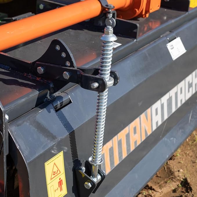 Titan Attachments 3 Point 60" Rotary Tiller Attachment Fits Cat 1 Tractors, Charcoal Finish, Single Speed PTO Driven Cultivator with a 540 RPM Gearbox, Replaceable L-Shaped Tines Work 5" Deep