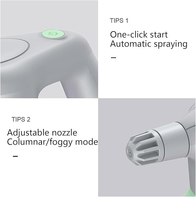 1.5L/2L Rechargeable Electric Spray Bottle | Automatic Indoor Plant Sprayer | Continuous 3-Hour Runtime | Perfect for Gardening & Home Use(White,2L)
