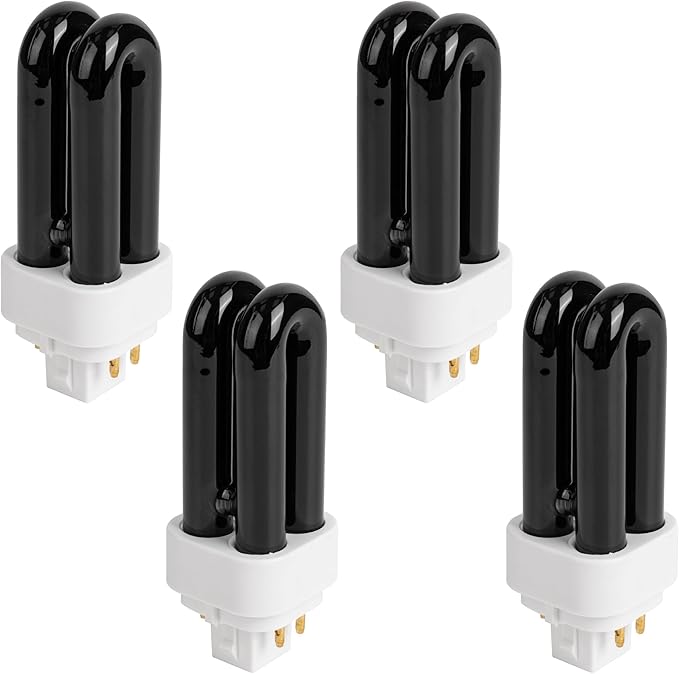 BlueStars Premium Quality 7W 41050 Replacement UV Light Bulbs for Indoor DynaTrap Models DT1050 DT1100 DT1210 DT1250 DT1260-4 Pin Base, 1/2 Acre - Pack of 4