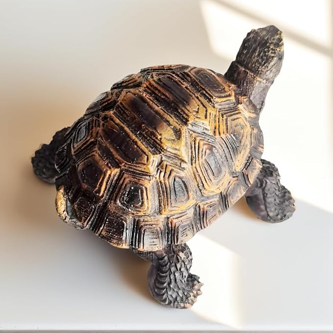 Small Polyresin Tortoise Statue Outdoor Garden Statue Ornaments - Yard Statue for Home and Fairy Garden Decor - Lucky Turtle Figurine Decorative Zen Turtles Tortoises