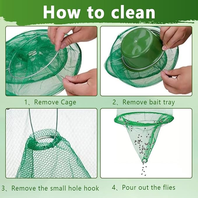Fly Trap Indoor and Outdoor, 8 Pack Reusable Hanging Fly Killer, Pest Control, Fly Traps for Ranch,Family Farms, Park, Restaurants