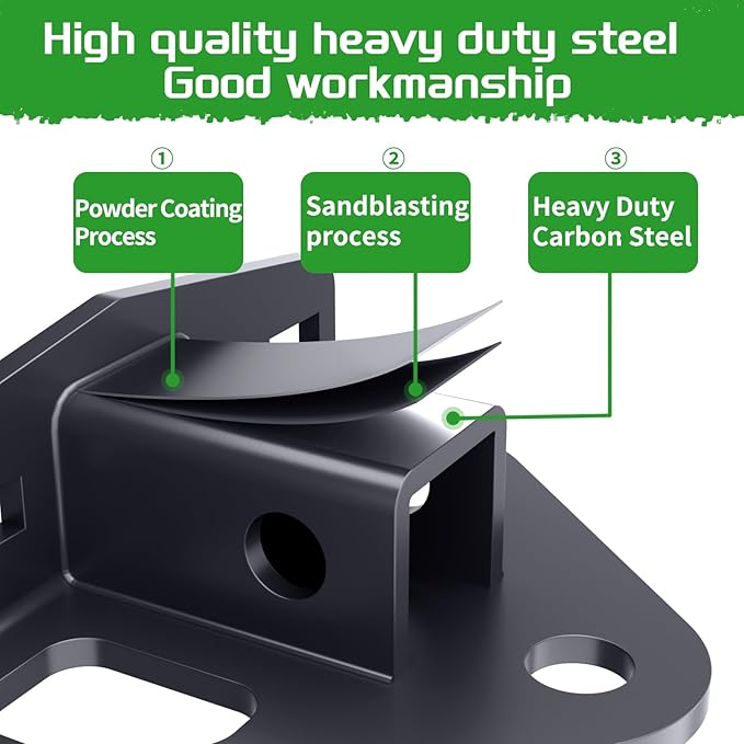 Zero Turn Lawn Mower Hitch with 1-1/4" Receiver,6mm Thicker Heavy Duty Steel Trailer Receivers Hitch, Compatible with Many Models Lawn Mower, Tractor, Trailer, Golf Cart Etc