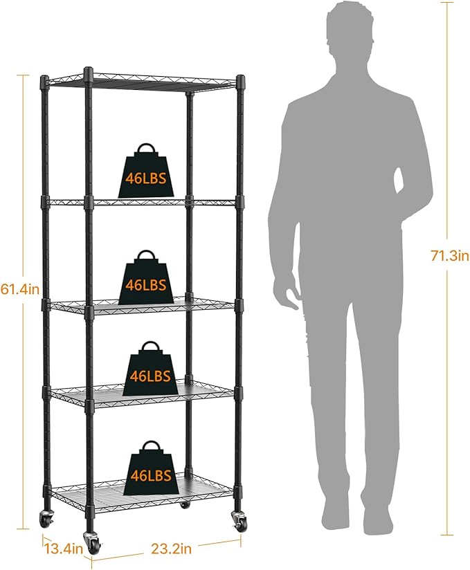 Plant shelf with grow light, 5-Tier metal Plant Stand with 4-Pack 72W Full Spectrum Grow Lights, Auto Timer,Ladder Flower Pot Stand indoor 23.2" L x 13.4" W x 61.4" H