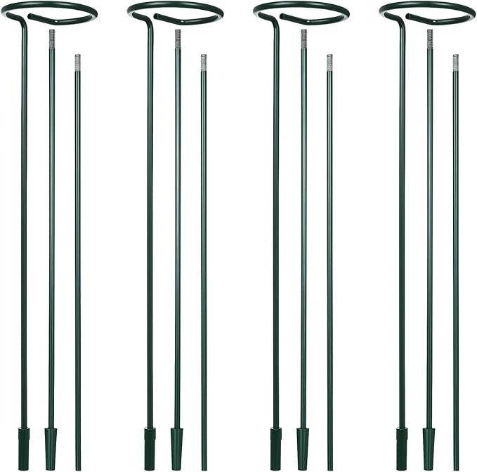 4 Set 36 Inch Plant Stakes Tall, Plant Support Stakes for Indoor or Outdoor, Flower Stake and Supports Three Sizes(12 or 24 or 36 Inch) for Flowers Tomato Amaryllis Lily Peony Rose