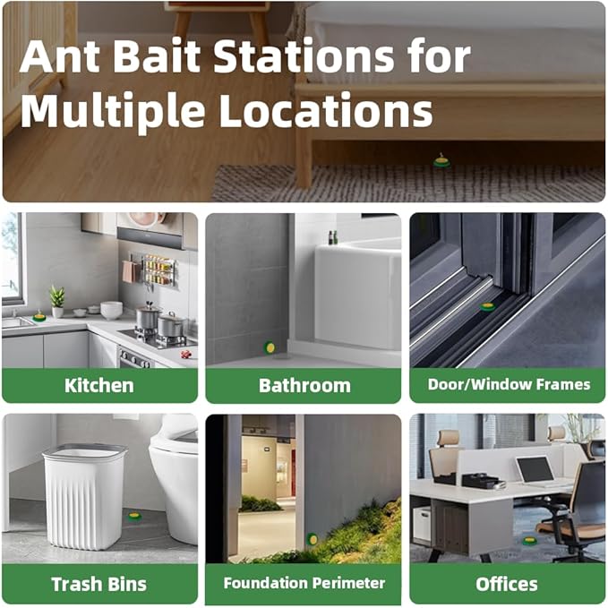 64 PCS Ant Killer Gel Bait Stations, Extra Strengthen Ant Bait Traps, Long-Lasting Effective Pest Gel for Carpenter Ants and Other Common Household Ants, No Mess Easy Use, Safe for Pets and Kids